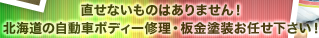 直せないものはありません！北海道の自動車ボディー修理・板金塗装お任せ下さい！